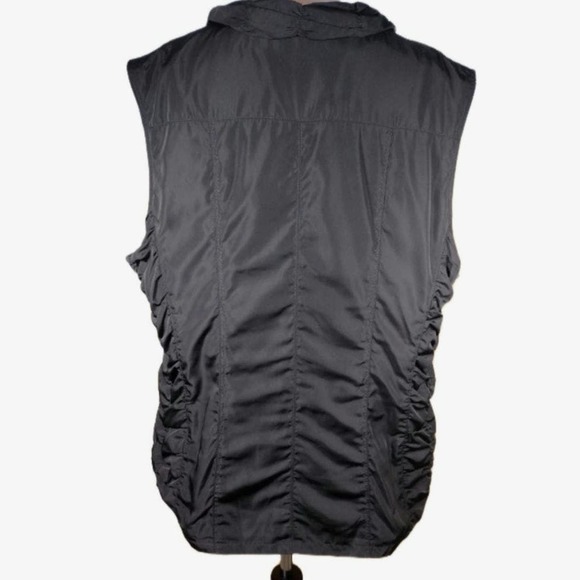 💸$14 Barbara Lebek Black Women's 2X Ruched Side Vest - Picture 3 of 4